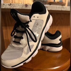 Under Armour Black and White Micro G Running Shoes